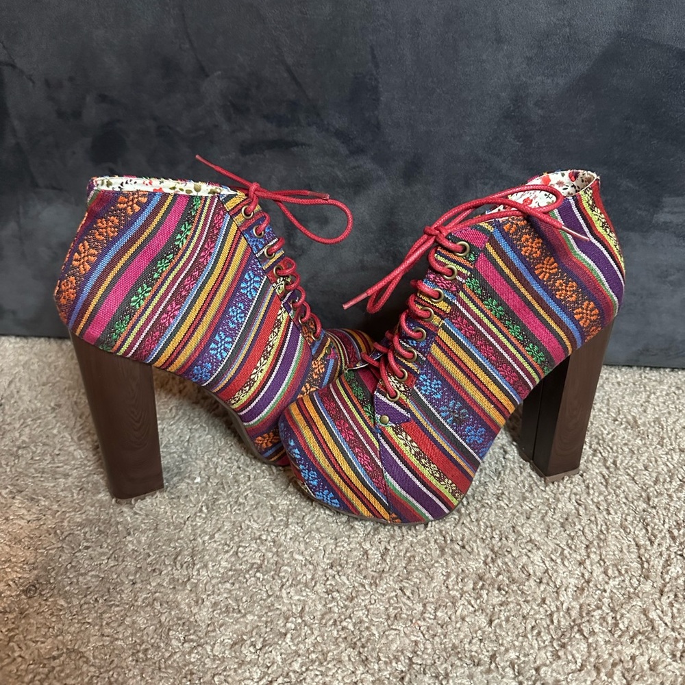 Vintage multi color Tribal platform - Picture 5 of 6
